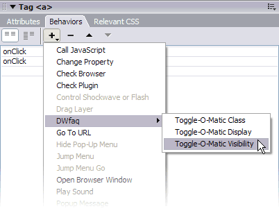 Toggle-O-Matic Behaviors Panel