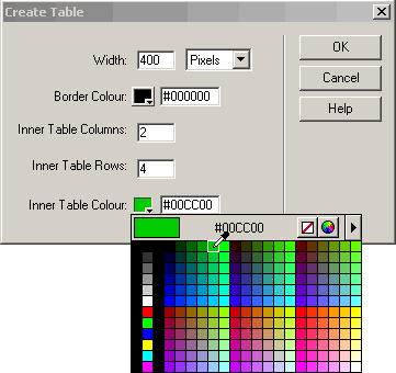 Thin Table Border Interface