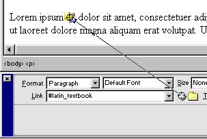 Point directly to the anchor icon using the point to file method.