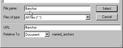 You will need to type in the # and anchor name here.