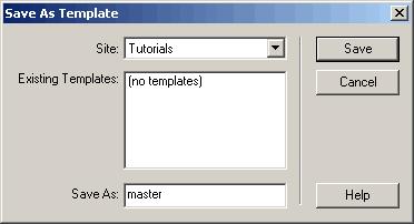 Save As Template dialog box