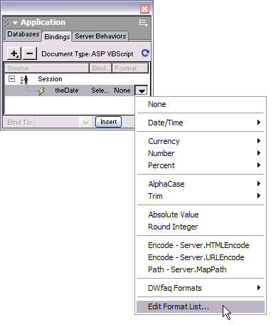 Chooswe Edit Format List..